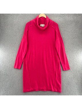 Saturday Sunday Anthropologie Dress Women Small Pink Tunic Sweater Cowl Neck NWT